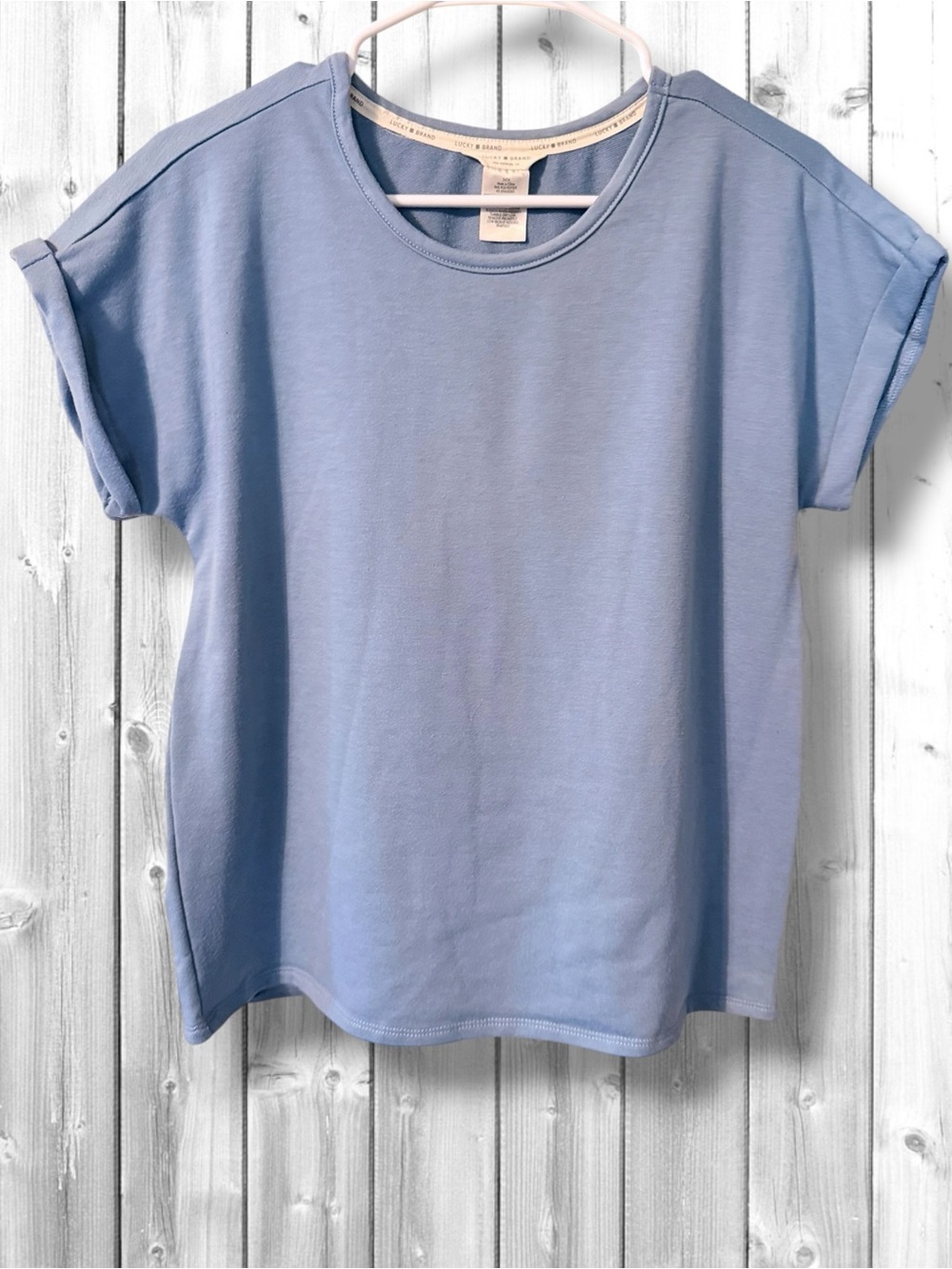 🌼Lucky Brand Light Blue Roll-Sleeve Tee